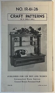 Teléfono Hutch década de 1960 patrón artesanal para carpintería NO. IR-61-26 Neely Hall vintage - Imagen 1 de 2