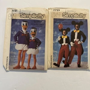 UNCUT Simplicity 7731 Donald Duck & Mickey Mouse Costume Pattern Child Sz 6-8 - Picture 1 of 6