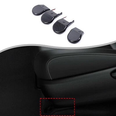 Carbon Fiber ABS Seat Foot Screw Cover Trim for Toyota Hilux 2015-2022 US - Image 1 of 4