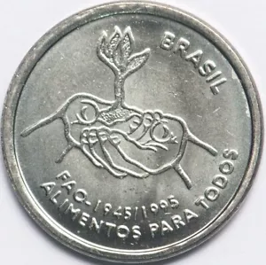Brasil 10 centavos 1995 50 aniversario de la FAO UNC (#5846) - Imagen 1 de 2