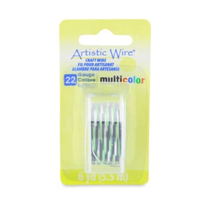 Alambre artístico multicolor calibre 22 plata, negro, verde alambre artesanal ~ (6 yardas) - Imagen 1 de 2