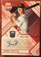 BOBBY WITT JR AUTO🔥#058/100🔥2018 Elite Extra Ed 18U Autograph RED RC ⚾️ Royals