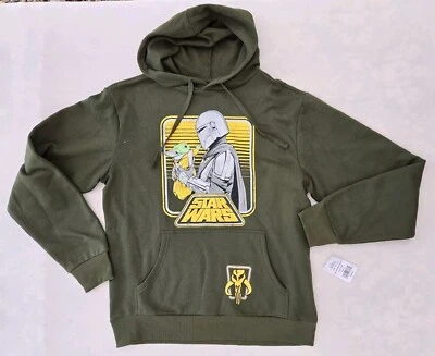 Moletom com capuz Disney Star Wars Mandalorian Grogu verde infantil adulto P novo com etiquetas - Imagem 1 de 4