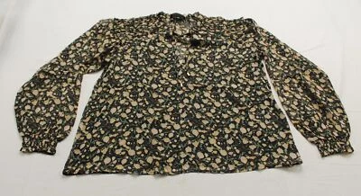 MinkPink Women's Long Sleeve Print Heather Blouse CD4 Black Floral Large NWT - Image 1 of 4