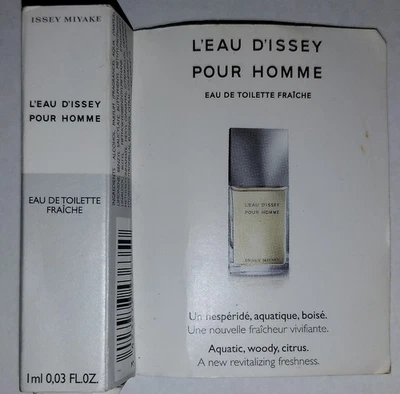 ISSEY MIYAKE "L' EAU D' ESSEY POUR HOMME" Hombre EDT muestra 0.03oz / 1ml Nuevo en caja Foto 1 de 4