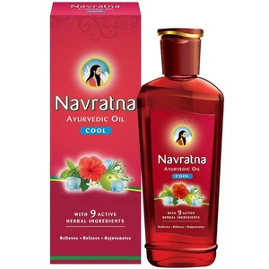 Aceite capilar fresco ayurvédico Navratna 90 ml para dolores de cabeza y efecto de enfriamiento del estrés - Imagen 1 de 8