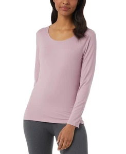 32 Grad U-Ausschnitt Langarm Oberteil Damen S Mauve Shadow Solid Pullover - Bild 1 von 15