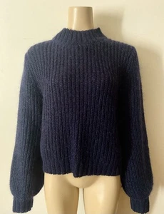 BEC AND BRIDGE Navy Baby Knit Mohair & Wool Blend Chunky Jumper 12 - Picture 1 of 4