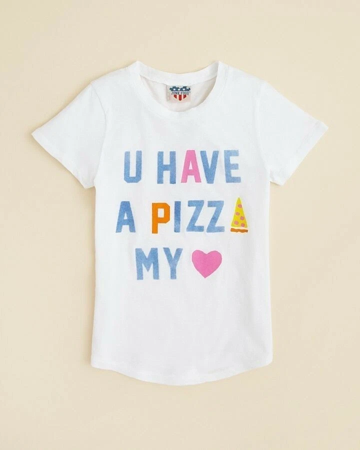 Junk Food Girls' U Have a Pizza My Heart Tee | White | XLarge - Image 1 of 1