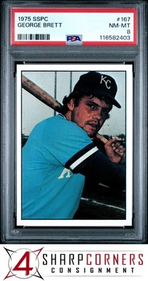 1975 SSPC #167 GEORGE BRETT RC ROYALS HOF PSA 8 - Image 1 of 2