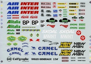 GENERIC PLATE  ALITALIA/ NEW MAN/ YACCO/CAMEL/SKOAL BANDIT / Starter DECALS 1/24 - Foto 1 di 1