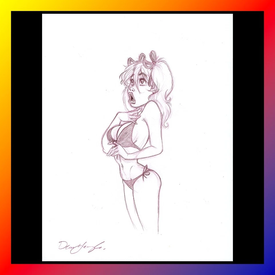 MANDY Signed ORIGINAL ART Dean Yeagle BIKINI Swimwear SEXY Illustration DRAWING - Image 1 of 1