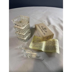 Vintage Bayrisch 24% Bleikristall für Prinzessinnenhaus 4 Salze Schalen und Löffel 2" - Bild 1 von 8