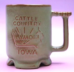 Tazza/tazza da caffè verde vintage FRANKOMA LAMONI, IOWA - CATTLE COUNTRY - Moon Pottery - Foto 1 di 5