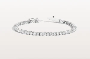 Aurate Sapphire Tennis Bracelet 6ct - Size 6.5" - Picture 1 of 5