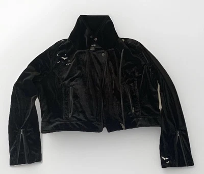 ModCloth x Collectif My Nocturnal Soul Velvet Moto Jacket US Size 16 - XL approx - Image 1 of 4