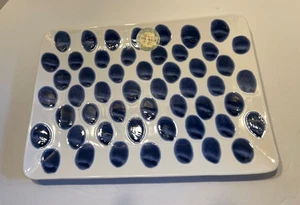 Plato CMG Cerámica Lunares Azules Hecho a Mano Portugal 11" x 8" - Nuevo - Imagen 1 de 7