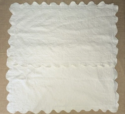 Linea Casa By Sferra Sham Set KING Festoneado Blanco Texturizado Floral Matelasse Foto 1 de 4