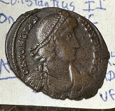 337-361 AD Constantius римская медь Nummus супер оригинальный VF/XF CHRC - Изображение 1 из 2