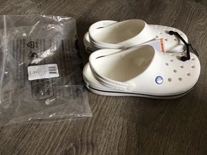 Crocs Crocband Clog Women 9 / Men 7 White Shoes Comfort Sandals 11016-100 NEW - Picture 1 of 6