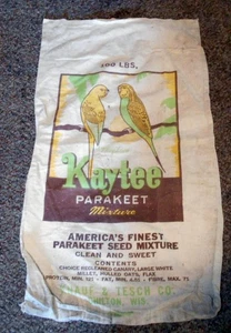 Vintage kaytee Parakeet MixtureChilton Wis. 100 lb. Feed Sack Bag 34x18 - Picture 1 of 4