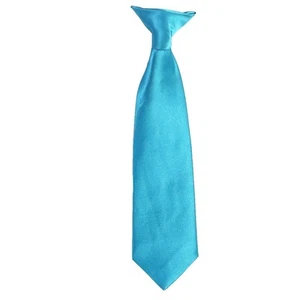 25 + Colors Clip On Neck Tie For Toddler (2T-4T )Kids(4-7) Boys (8-16) Satin Tie - Picture 1 of 31