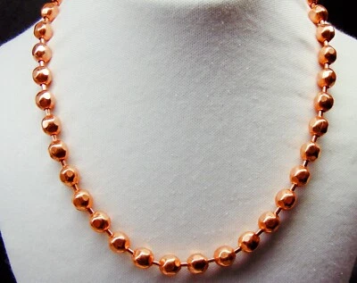 CADENA BOLA COBRE Collar o Pulsera Talla 9.5mm Redonda + Cuentas Facetadas Foto 1 de 4