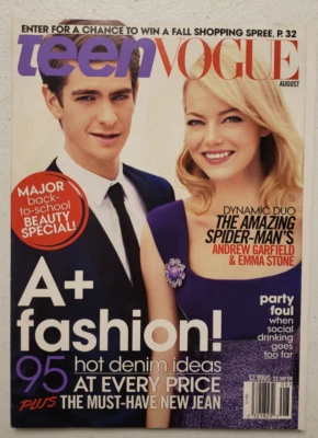 Teen Vogue Magazine August 2012 Spiderman Andrew Garfield & Emma Stone Foto 1 de 2