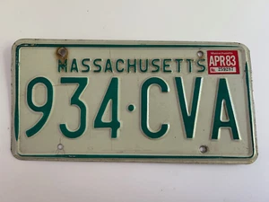 1983 Massachusetts License Plate Natural Sticker 40+ Years Old - Picture 1 of 1