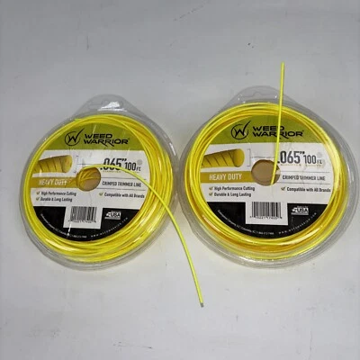 PACK DE 2 LÍNEAS DE RECORTADORA PRENSADA DE ALTA RESISTENCIA WEED WARRIOR .065" X 100' DE LONGITUD Foto 1 de 3