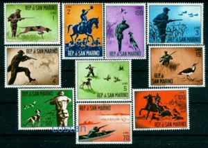 1962 caza, caza, ciervo, jabalí, perro, pato, cazador a caballo, San Marino, Mi.739, MNH - Imagen 1 de 1