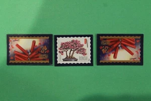 (3 Set) USPS MAGNET STAMP LUNAR NEW YEAR SNAKE & BONSAI / USA FOREVER 4726 4618 - Picture 1 of 2