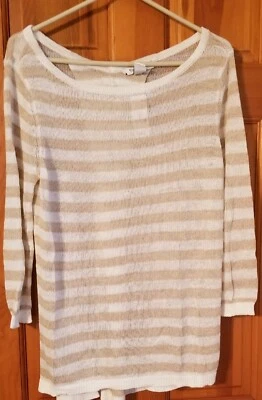 Suéter para mujer White House Black Market Top/talla M blanco/beige brillo  Foto 1 de 2