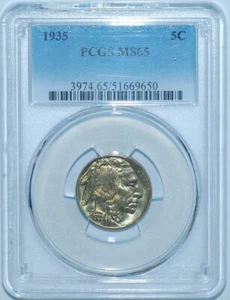 1935 PCGS MS65 Buffalo Nickel - Picture 1 of 2