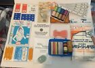 Vintage Sewing Notions Thread, Quilting, Rivets, Snaps, Waistband, Measure Tape 