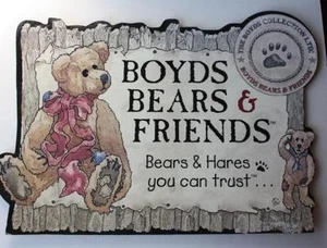 Letrero de exhibición de mostrador de tienda de cartón Boyd's Bears and Friends colección Boyd's - Imagen 1 de 1