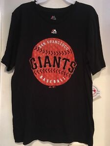 NWT Majestic Boys MLB T-Shirt w/ Orange Baseball ~ San Francisco Giants ~ XL 18
