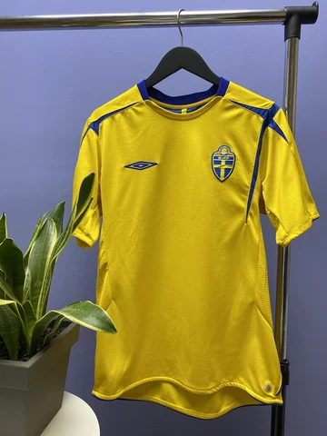 Vintage Umbro 2005 2007 Sweden Soccer Jersey Football Shirt Size L Men Yellow Cover