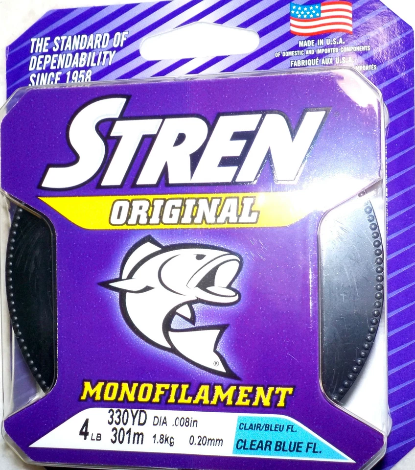 STREN ORIGINAL MONOFILAMENT BASS CRAPPIE WALLEYE CLEAR BLUE FISHING LINE CHOICE  - Image 1 of 1