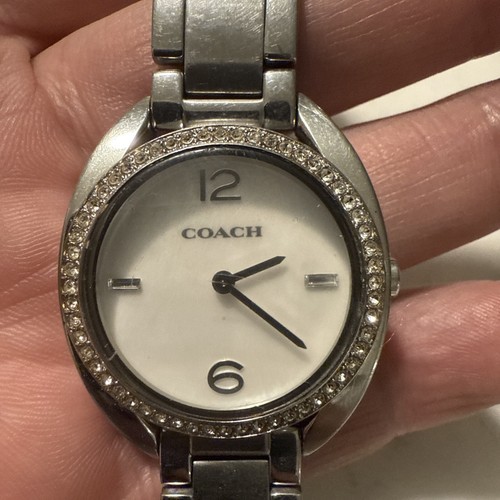Orologio Coach Madison cassa s s bracciale 6' quadrante MOP lunetta cristallo necessita batteria