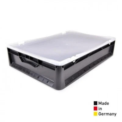 SURPLUS SYSTEMS / KINETIK MSYSTEM Eurobehälter EuroBox 60x40x12 mit Deckel Stapelbox Lagerbox 600x400x120
