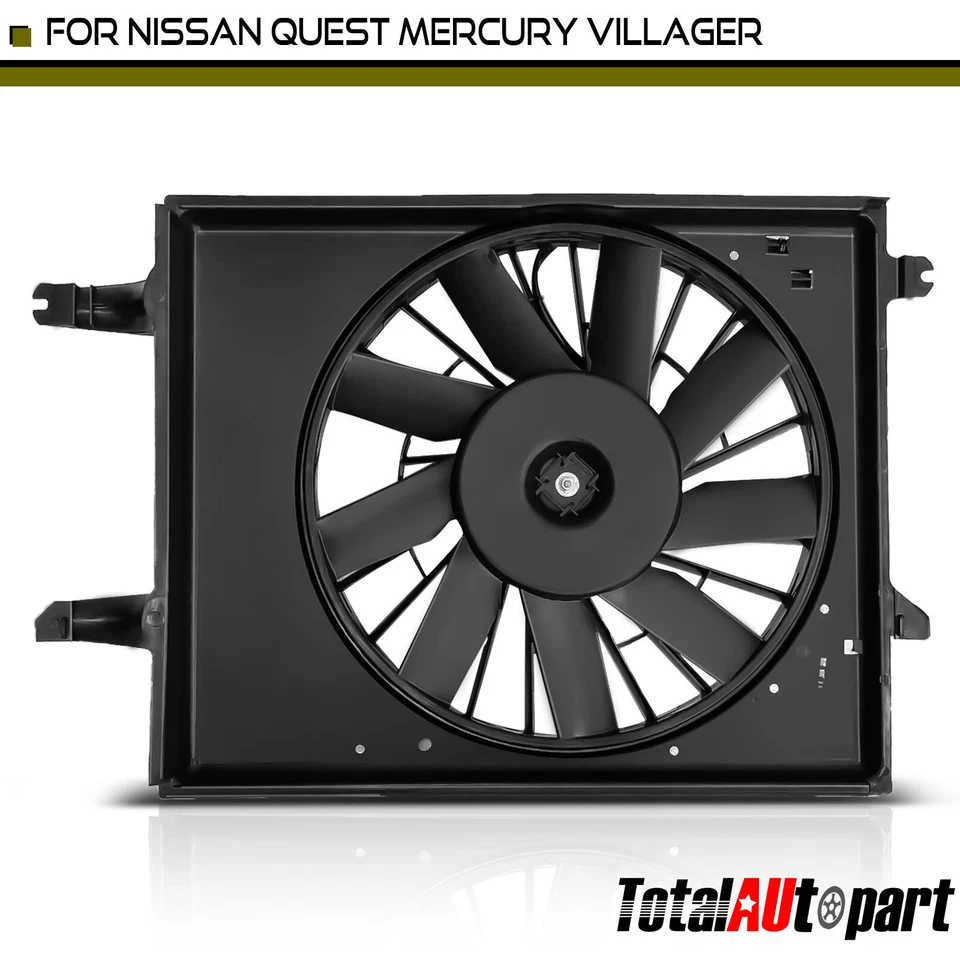 Ventilador de radiador con montaje de cubierta para Nissan Quest Mercury Villager 1996 1997 1998 Foto 1 de 4