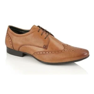 Silver Street Fleet Mens Tan Smart Classic Derby Brogues Leather Shoes - Picture 1 of 3