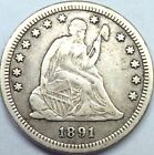 USA quarter dollar 1891 1/4 dollar Seated Liberty silver