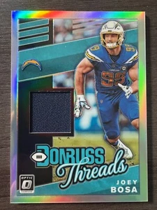 2019 Panini Donruss Optic Joey Bosa Donruss Threads Patch Relic Jersey Prizm #DT - Picture 1 of 2