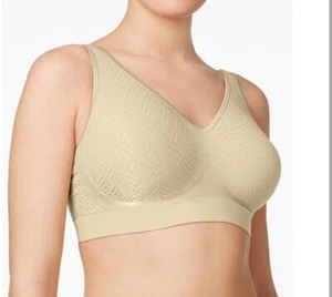 Bali Comfort Cool Fit Seamless 2-Ply Wireless Bra Women's XL beige - Picture 1 of 3