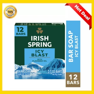 Irish Spring Icy Blast Bar Soap for Men, Mens Bar Soap, 12 Pack, 3.7 Oz Soap Bar - Picture 1 of 12