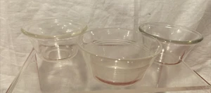 PYREX 414 & 463 CLEAR GLASS 3 CUPS CUSTARD RAMEKIN DESSERT SNACKS PUDDING ROLLED - Picture 1 of 6