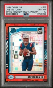2024 Panini Donruss Joe Milton III #319 Optic Preview Red Pandora PSA 10 - Picture 1 of 3