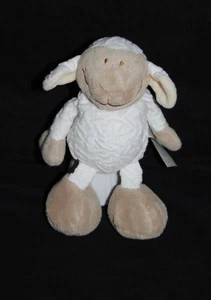 🐑Doudou mouton JOLLYBABY blanc beige grelot hochet peluche 19 Cm ancien TTBE - Picture 1 of 2